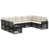 vidaXL Gartensofa-set 9 pcs Schwarz und Cremewei&szlig; Poly-Rattan