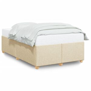 vidaXL Bettgestell ohne Matratze Creme 120x190 cm Stoff
