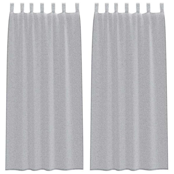 vidaXL Voile-Vorhang 2 pcs Dunkelgrau 225 x 140 cm Polyester