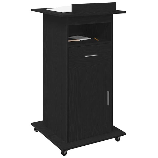 vidaXL Podium Schwarz Eichen-Optik 55 x 55 x 107 cm Holzwerkstoff