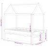vidaXL Kinderbett mit Schublade Dunkelgrau Massivholz Kiefer 70x140 cm
