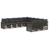 vidaXL Gartensofa-set 11 stk. Grau Poly-Rattan