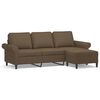 vidaXL 3-Sitzer-Sofa mit Hocker Braun 180 cm Stoff