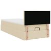 vidaXL Ottoman-Bett mit Matratze Creme 90x200 cm Stoff
