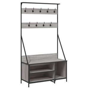vidaXL Kleiderst&auml;nder mit Schuhablage Grau Sonoma 100x41x184 cm