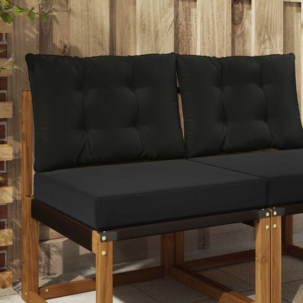 vidaXL Sofakissen f&uuml;r drau&szlig;en 2 pcs Schwarz Polyester