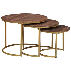 vidaXL Nesting-Couchtische 3 stk. Dunkelbraun 60 x 60 x 45 cm