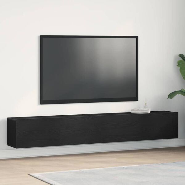 vidaXL TV-Schr&auml;nk 2 pcs Schwarz 100 x 30 x 30 cm Holzwerkstoff