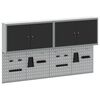 vidaXL Werkzeugschrank und Pegboard Set mit Regal 6 pcs Schwarz
