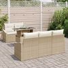 vidaXL Garten-Sofa-Set mit Speicher 6 pcs Beige Poly Rattan