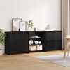 vidaXL Sideboard 3 pcs Schwarz Eichen-Optik 70 x 41 x 75 cm
