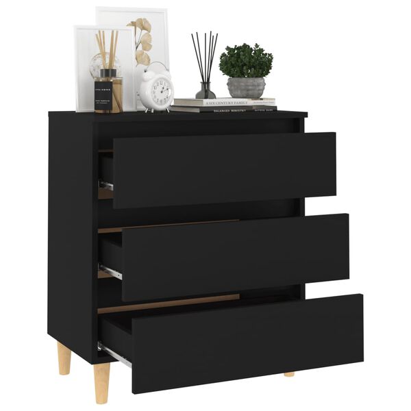 vidaXL Sideboard Schwarz 60x35x69 cm Holzwerkstoff