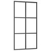 vidaXL Schiebet&uuml;r ESG-Glas und Aluminium 102x205 cm Schwarz
