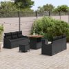 vidaXL Garten-Sofa-Set mit Kissen mit Speicher 9 pcs Schwarz