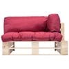 vidaXL Outdoor-Sofa Paletten mit Kissen in Rot Kiefernholz