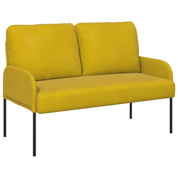vidaXL Sofas mit Kissen 110cm Gelb Sperrholz