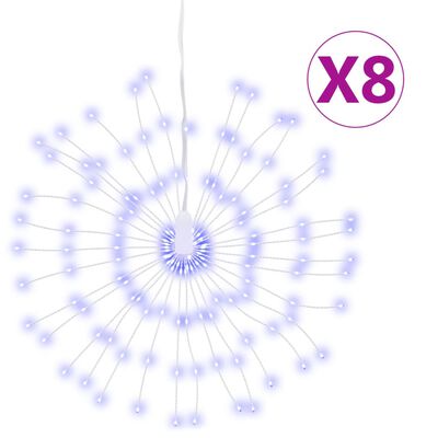 vidaXL Weihnachtsbeleuchtungen Feuerwerk 8 Stk. 140 LEDs Blau 17 cm