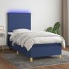 vidaXL Boxspringbett mit Matratze & LED Blau 90x200 cm Stoff