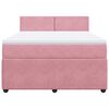vidaXL Boxspringbett mit Matratze Rosa 140x190 cm Samt