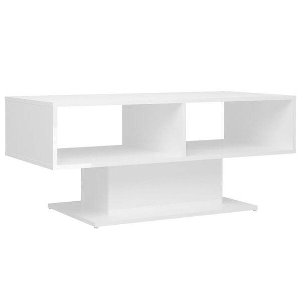 vidaXL Couchtisch Hochglanz-Weiß 103,5x50x44,5 cm Holzwerkstoff