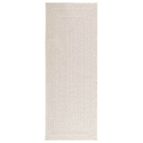 vidaXL Teppich ZIZUR Creme 80x200 cm Jute-Optik Indoor und Outdoor