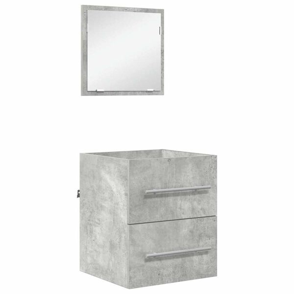vidaXL Badezimmerm&ouml;bel-Set Grau 41 x 38,5 x 48 cm Sperrholz und Metall