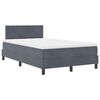 vidaXL Boxspringbett mit Matratze Dunkelgrau 120 x 190 cm Samt