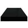 vidaXL Schweberegale 2 Stk. Hochglanz-Schwarz 60x23,5x3,8 cm MDF