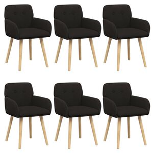 vidaXL Esszimmerst&uuml;hle 6 stk. Boucl&eacute; Schwarz 59 x 57 x 85 cm