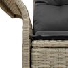 vidaXL Gartensofa mit Kissen Hellgrau 141 x 62 x 69cm Poly-Rattan