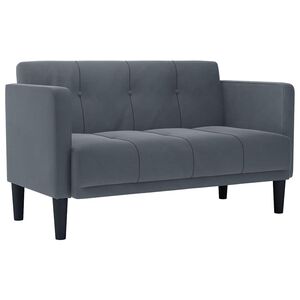 vidaXL Zweisitzer-Sofa Dunkelgrau 111 cm Samt