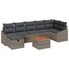 vidaXL Gartensofa-set mit Kissen mit Speicher 8 pcs Grau Poly Rattan