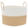 vidaXL Aufbewahrungskorb Beige und Wei&szlig; &Oslash;51x33 cm Baumwolle