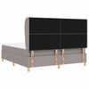 vidaXL Boxspringbett mit Matratze Dunkelgrau 90x190 cm Taupe Stoff