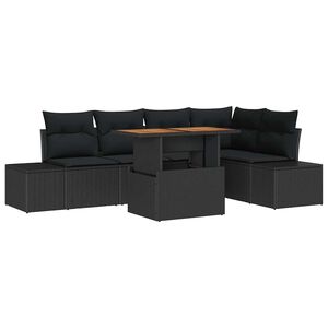 vidaXL Gartensofa-set 6 stk. Schwarz Poly-Rattan