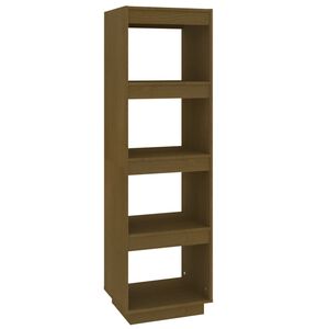vidaXL B&uuml;cherregal/Raumteiler Honigbraun 40x35x135 Massivholz Kiefer