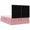 vidaXL Bett mit Stauraum und LED mit Matratze Rosa 140 x 200 cm Samt