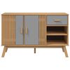 vidaXL Sideboard OLDEN Grau und Braun 114x43x73,5 cm Massivholz Kiefer