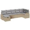 vidaXL Gartensofa-set 7 stk. Beige Poly-Rattan