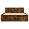 vidaXL Bettgestell mit Kopfteil R&auml;uchereiche 135x190 cm Holzwerkstoff