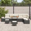 vidaXL Gartensofa-set mit Kissen 9 pcs Schwarz Poly-Rattan