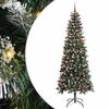 vidaXL K&uuml;nstlicher Weihnachtsbaum Gr&uuml;n 210 cm PVC, Plastik und Stahl