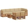 vidaXL Sofagarnituren 9 pcs Natur und Beige Massivholz Akazie