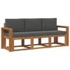vidaXL Outdoor-Sofagarnitur 3 stk. Natur und Anthrazit