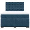 vidaXL Boxspringbett mit Matratze Blau 160x200 cm Samt