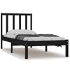vidaXL Massivholzbett Schwarz Kiefer 90x200 cm