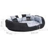 vidaXL Hundekissen Wendbar und Waschbar Grau und Schwarz 110x80x23 cm