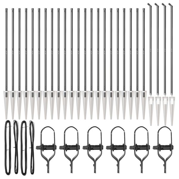 vidaXL Zaunpfosten Sonstiges 26 pcs Grau 3,2 x 3,2 x 140 cm Stahl