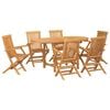 vidaXL Garten Essgruppe 7 stk. Braun 160 x 80 x 75 cm Massivholz Teak