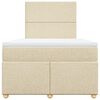 vidaXL Boxspringbett mit Matratze Creme 120x200 cm Stoff